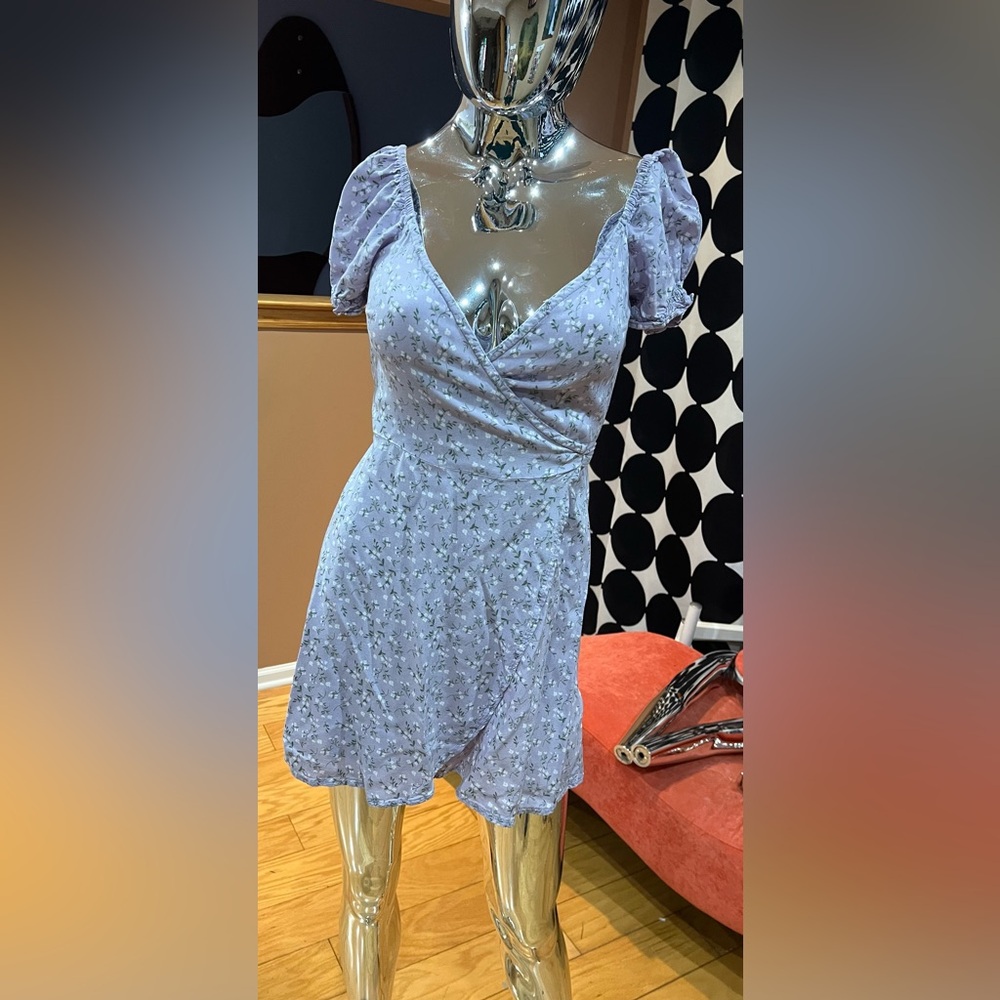 Hollister Purple Floral Midi Dress